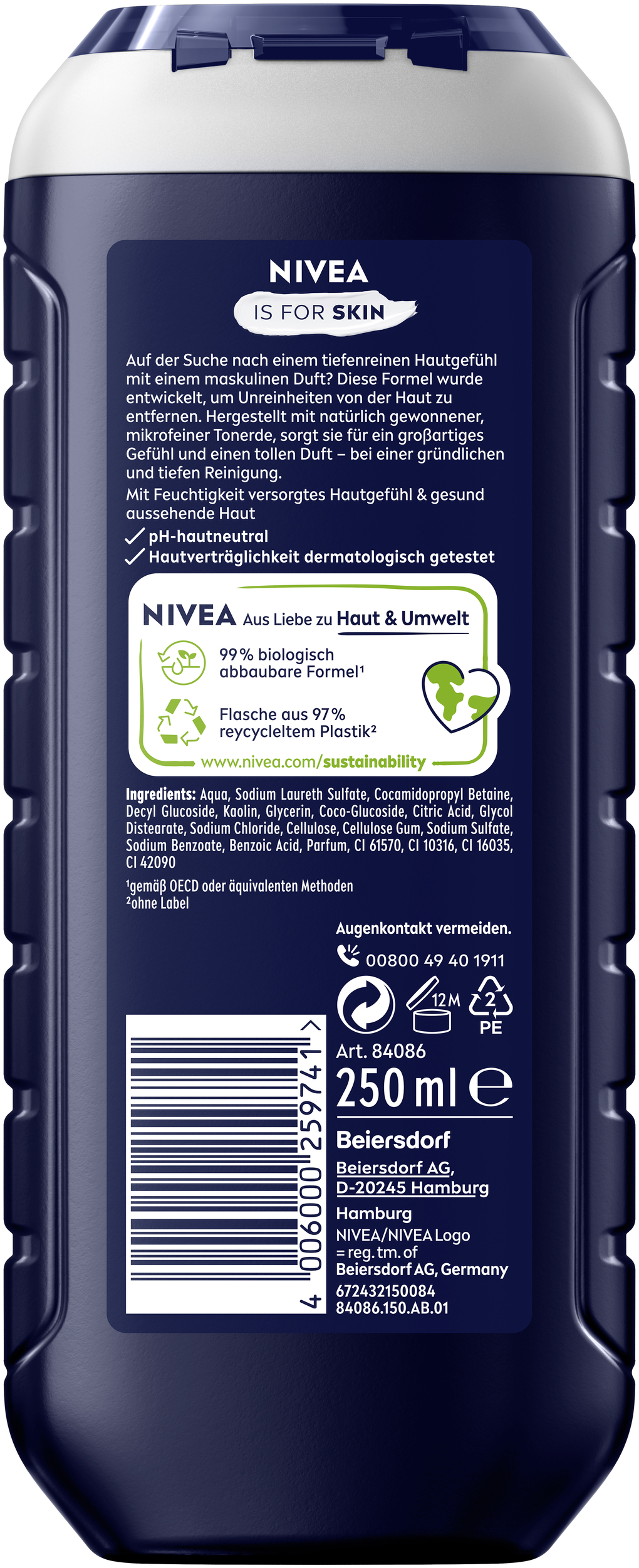 NIVEA MEN Active Pure Limited Edition Duschgel 6 x 250 ml - Bild 4 von 4